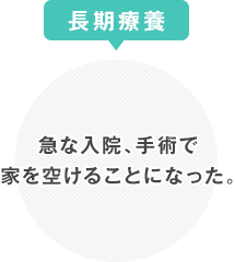 急な入院、手術で 家を空けることになった。