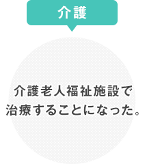 介護老人福祉施設で 治療することになった。