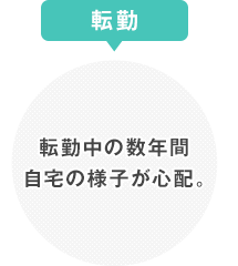 転勤中の数年間 自宅の様子が心配。